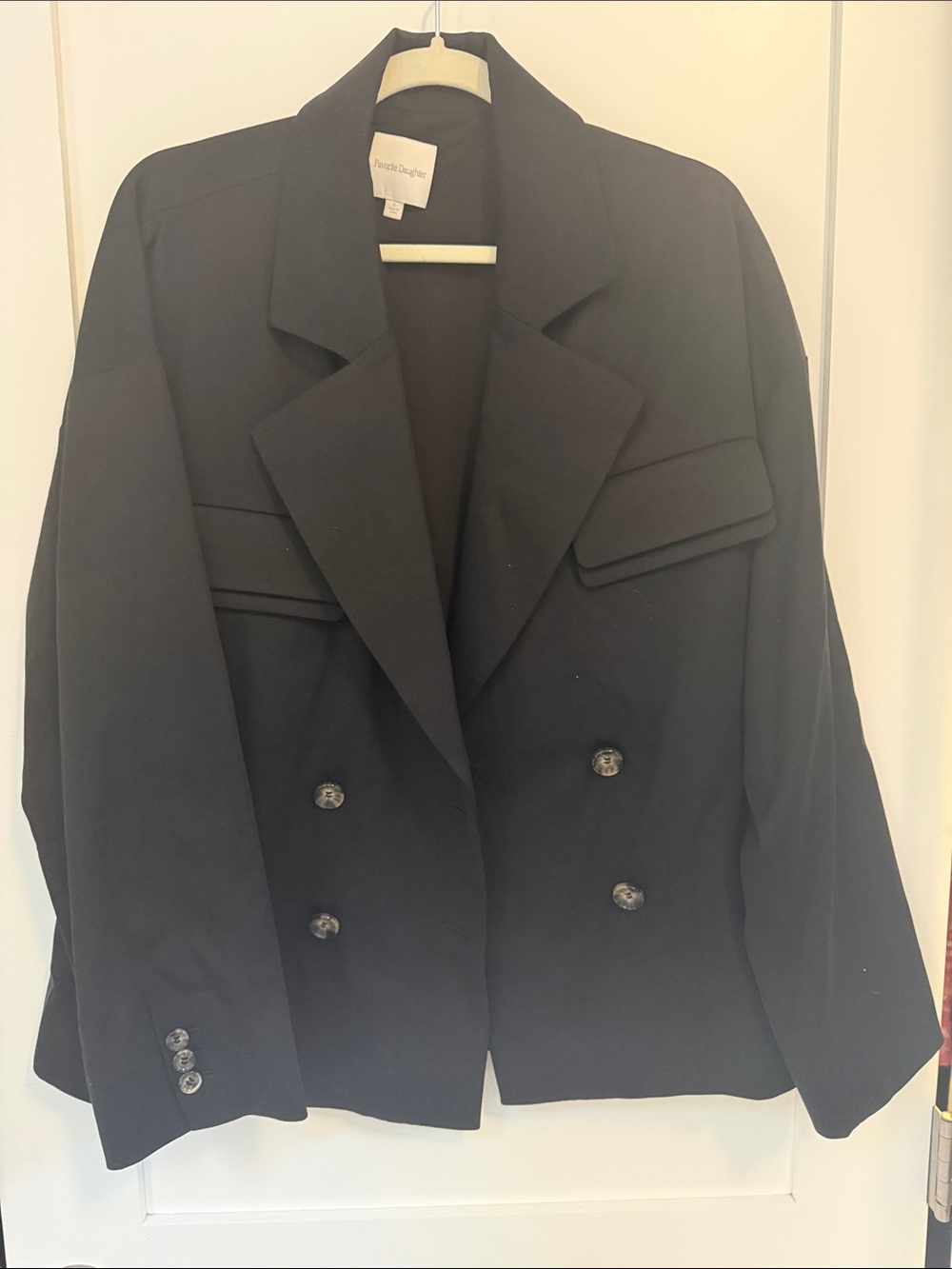 Favorite Daughter Black Double-Breasted Blazer